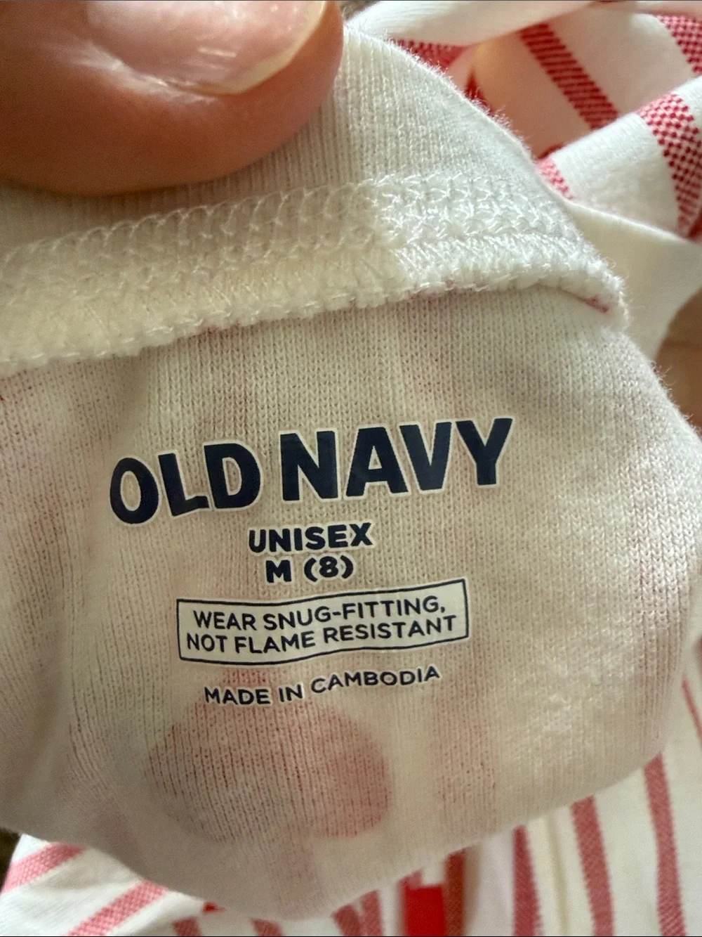 Old Navy White & Red Heart Stripe Kids Pajama Set